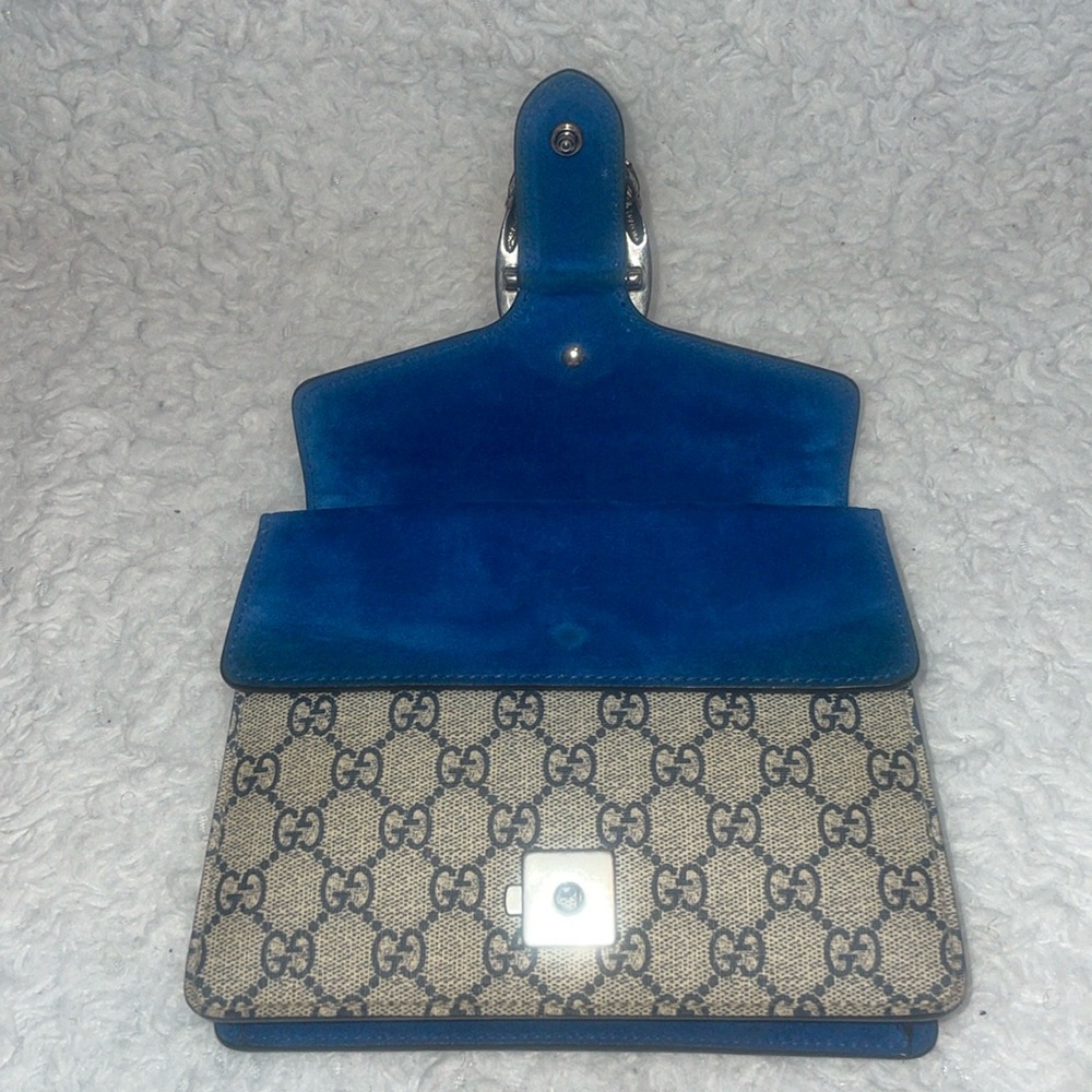 Gucci GG Supreme Dionysus Blooms Floral Mini Chain Shoulder Crossbody Bag Blue - Picture 10 of 17